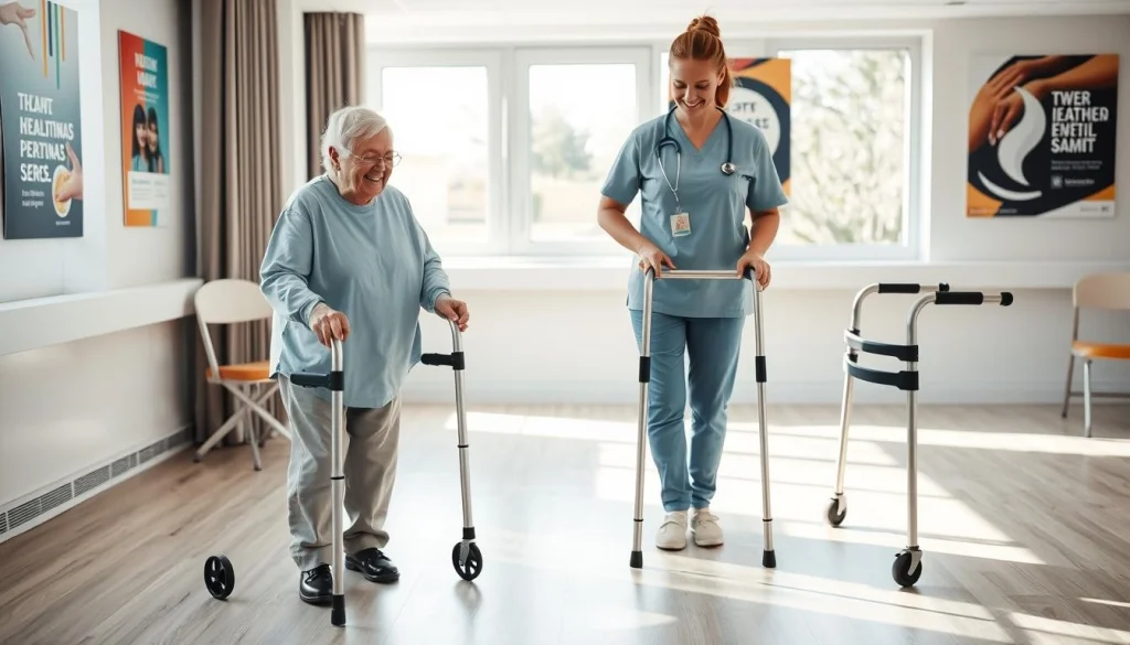 rehabilitation steps for walker to cane transition