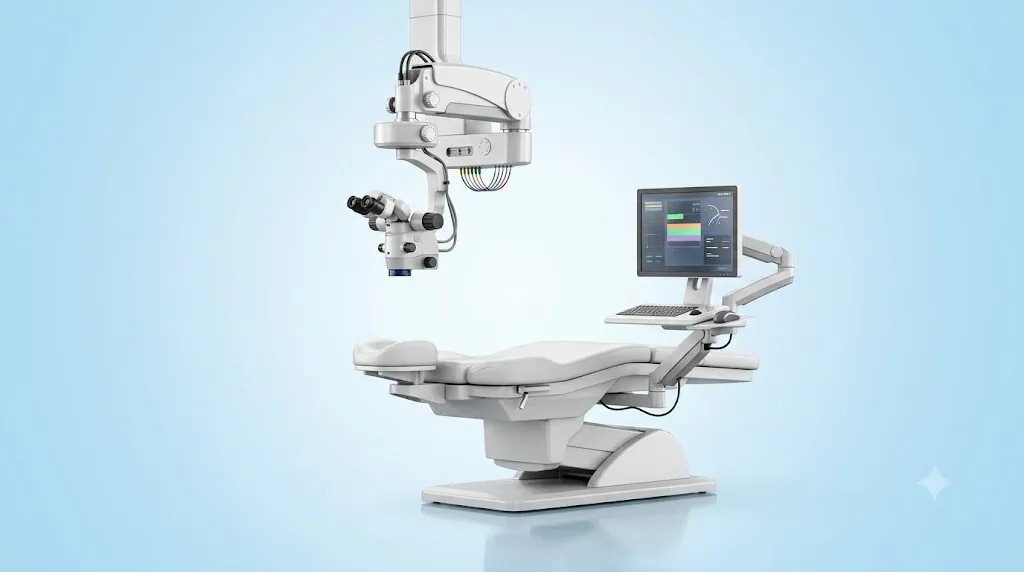 Excimer Laser 1 Modern excimer laser device used in eye surgery at Acibadem Hospitals.
