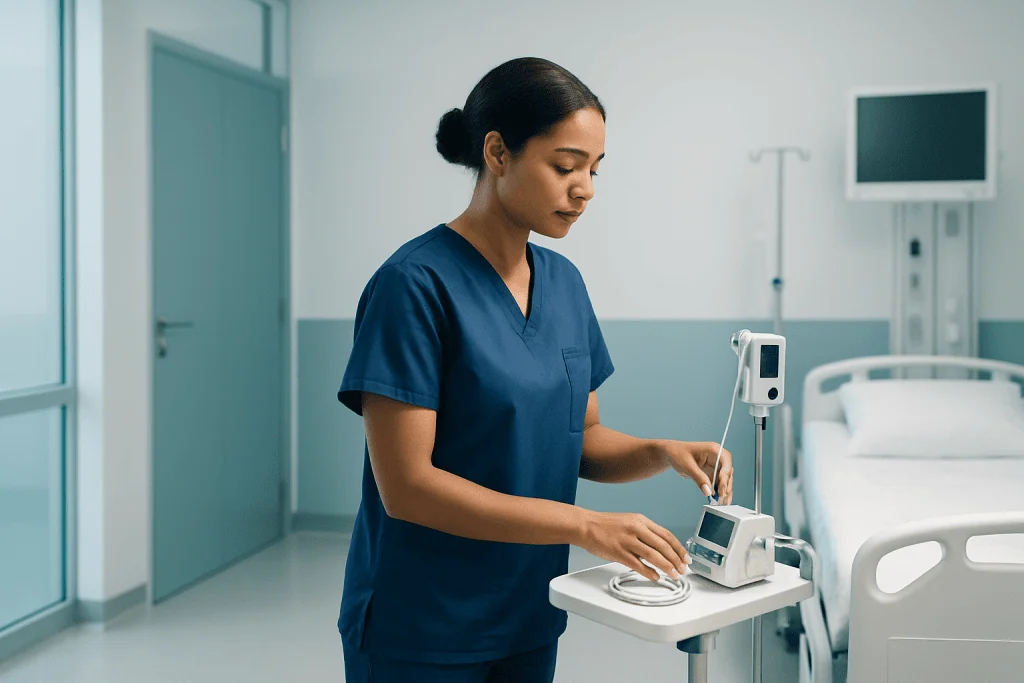 Atypical Genitalia (Formerly Known as Ambiguous Genitalia) 1 Nurse preparing medical equipment in hospital room.