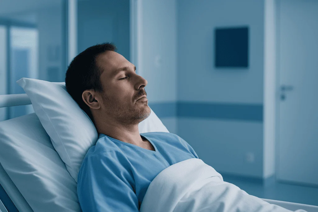 Best Liver Transplant Hospital in Turkey 1 Patient resting in hospital bed at Acibadem Hospitals Group.