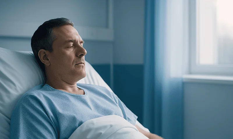 Bone Marrow Transplant: Autologous and Allogeneic Stem Cell Transplant Explained 18 Patient resting in hospital bed during treatment at Acibadem Hospitals Group.