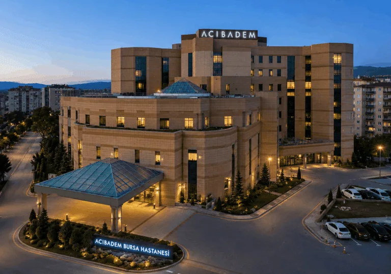 Acibadem Bursa Hospital is a multidisciplinary medical facility in Bursa, Türkiye, serving local and international patients with comprehensive diagnosis and treatment services. As part of Acibadem Healthcare Group, the hospital brings together experienced physicians, modern medical technology, coordinated care pathways, and a patient-focused service approach.
