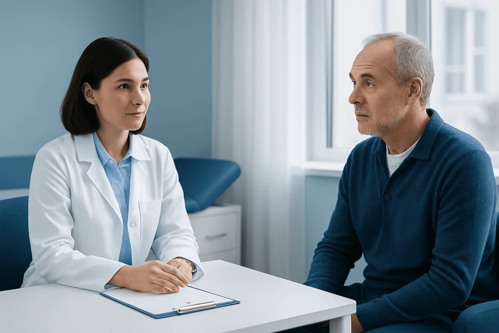 Medical consultation between doctor and patient at Acibadem Hospitals Group.