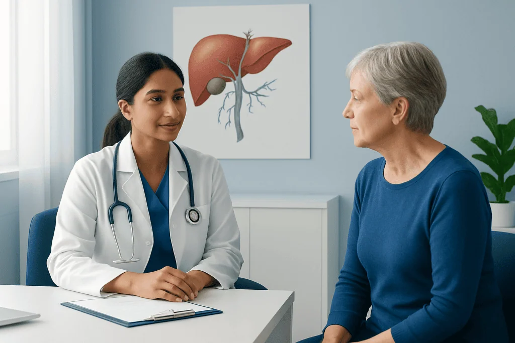 Advanced liver health consultation with a healthcare professional at Acibadem Hospitals Group.