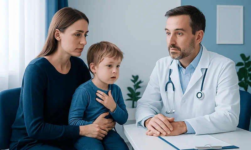Pediatric consultation for croup symptoms in children at Acibadem Hospital.