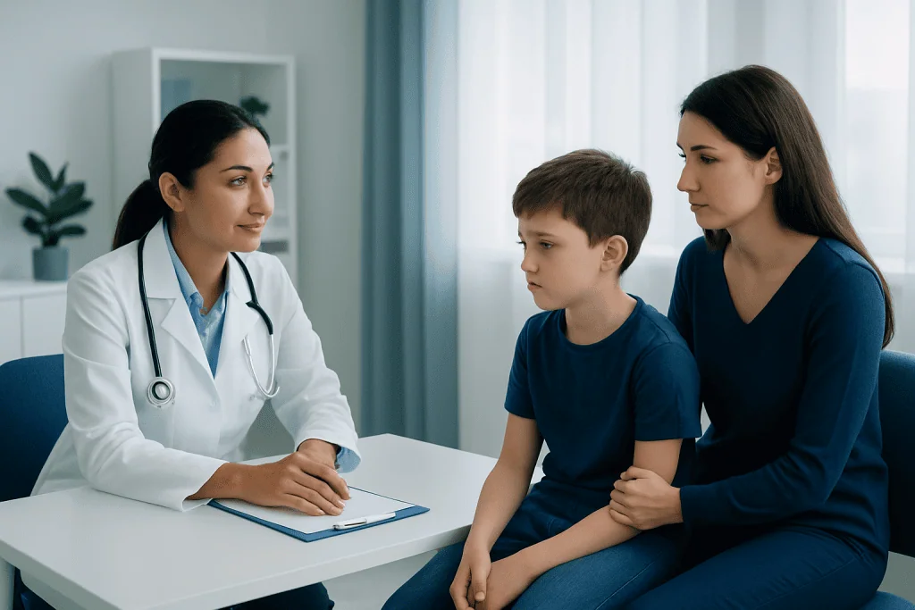 Pediatric consultation at Acibadem Hospital for bedwetting concerns.