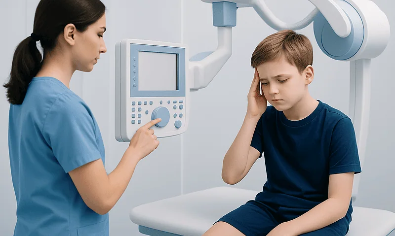 Pediatric Headaches: When Children Need a Neurology Evaluation 12 Pediatric patient undergoing neurological examination in a hospital setting.