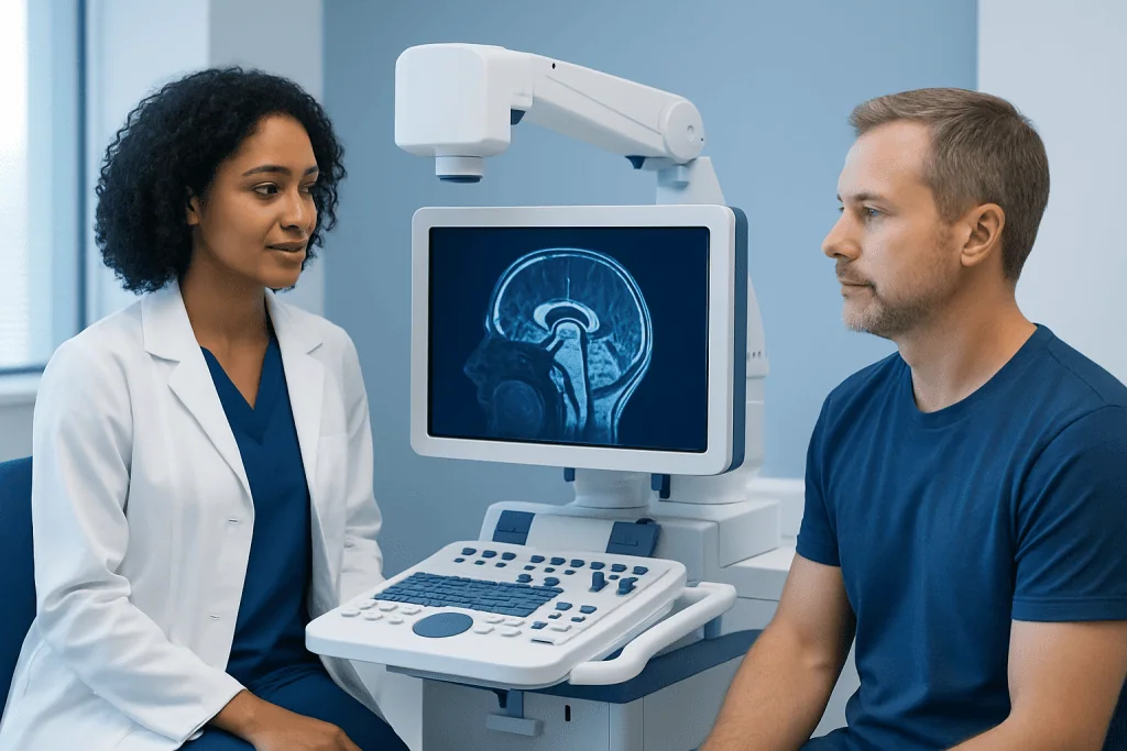 Neuroimmunology consultation with MRI scan at Acibadem Hospital.