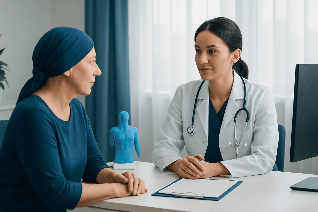 Doctor consulting a patient in a medical office at Acibadem Hospitals Group.