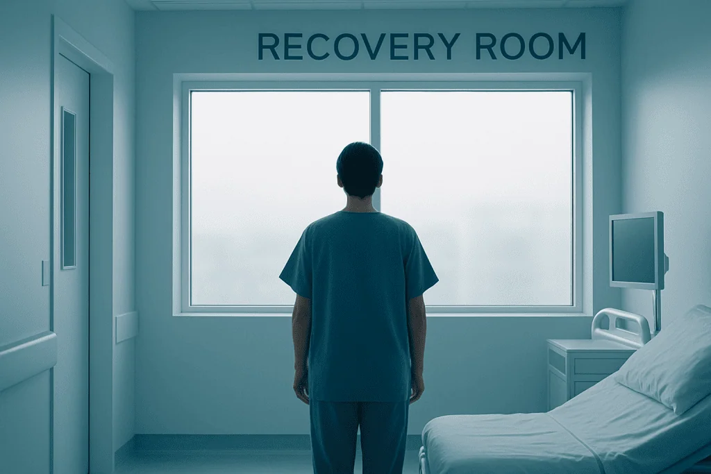 Foetal Medicine at Acibadem Hospital 1 Patient in recovery room looking out window at Acibadem Hospital.