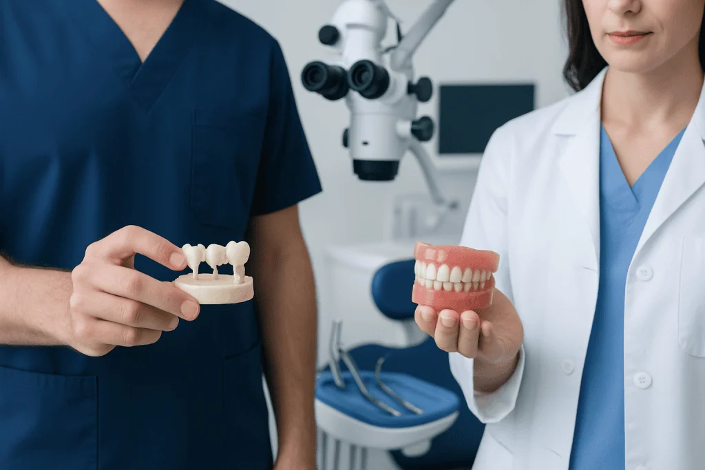 How a dental bridge differs from a denture — dental bridge vs denture