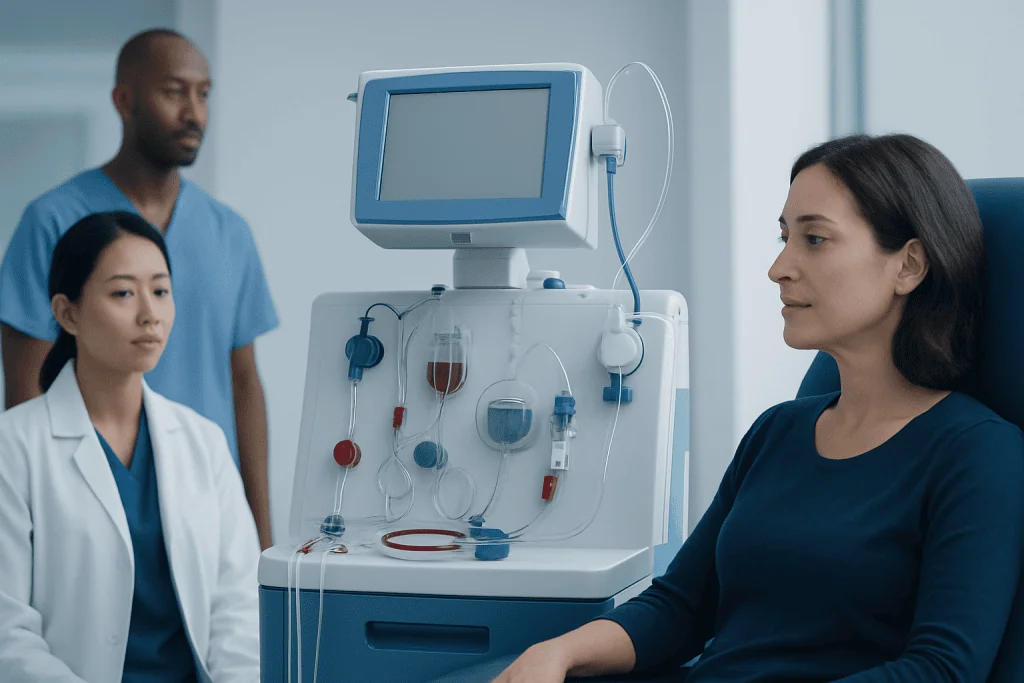 Patient undergoing CAR T-cell therapy consultation at Acibadem Hospital.