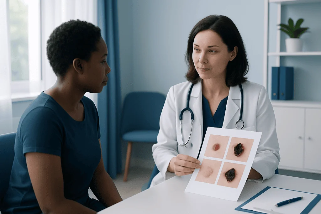 How different types of skin cancer may appear — skin cancer warning signs