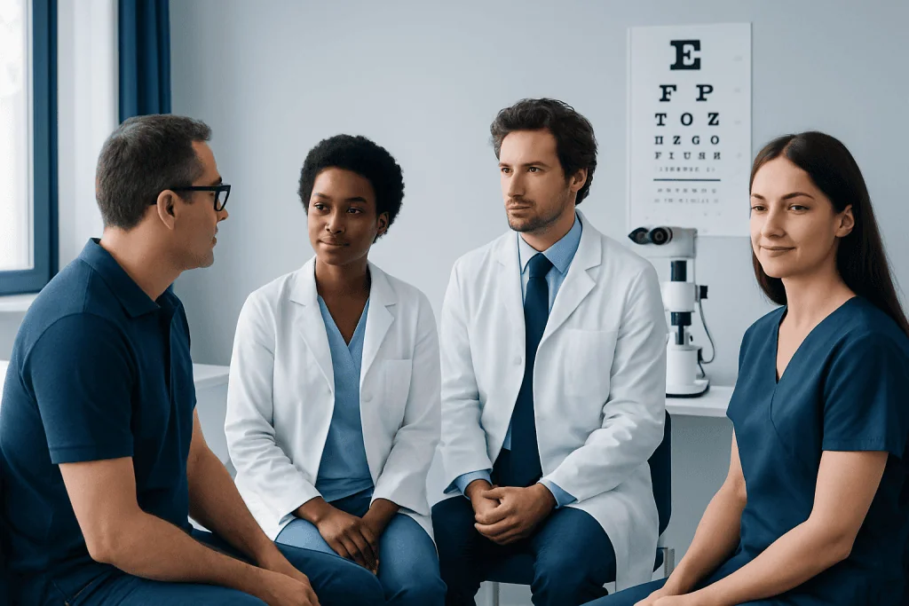 How is an optometrist different from an ophthalmologist and an optician? — OD in eye care