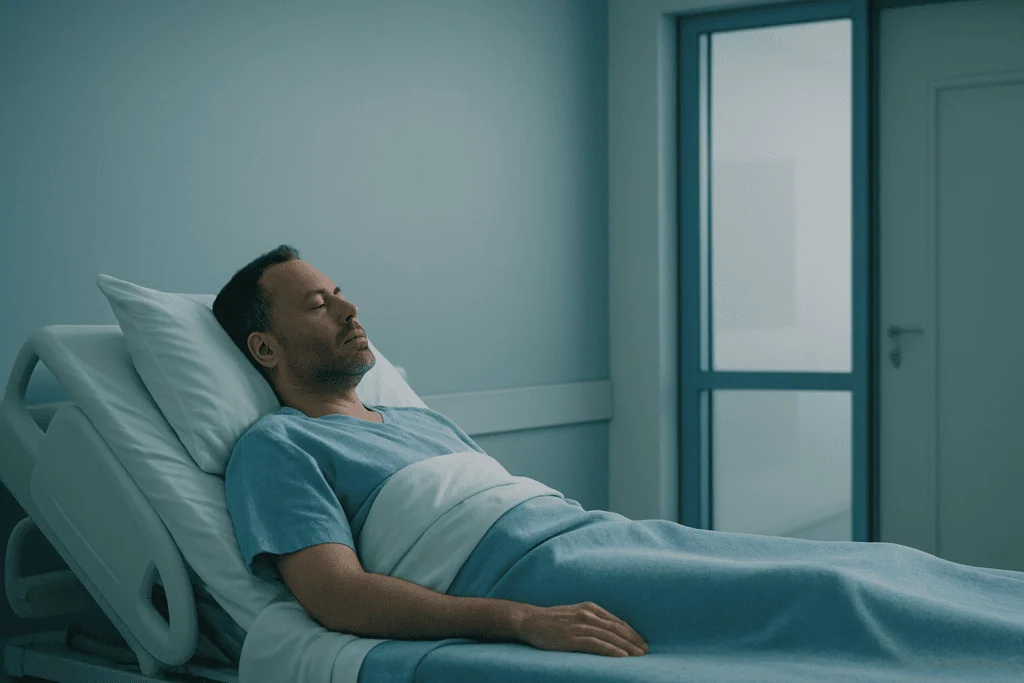 How Recovery Planning Improves Outcomes After Wellness Diagnostics for Better Long Term Recovery 1 Patient resting in hospital bed after wellness diagnostics at Acibadem Hospital.