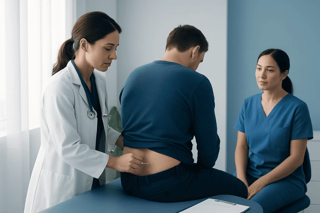 How the Procedure Is Performed and Safety Checks — Lumbar puncture