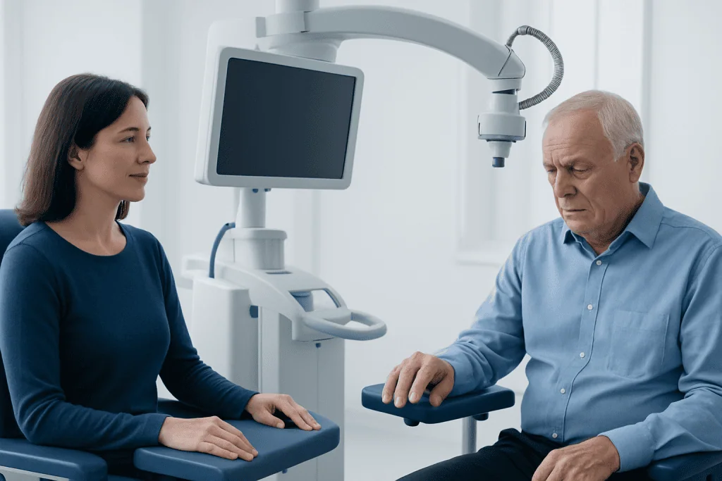 Doctor and patient during neurological examination at Acibadem Hospital.