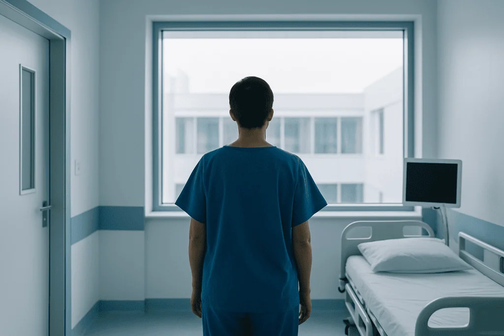 How to Spot Cancer Moles: Early Warning Signs 1 Young male patient in hospital room looking out the window.