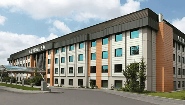 Acibadem Hospitals Group building exterior, showcasing modern healthcare facility in a professional.