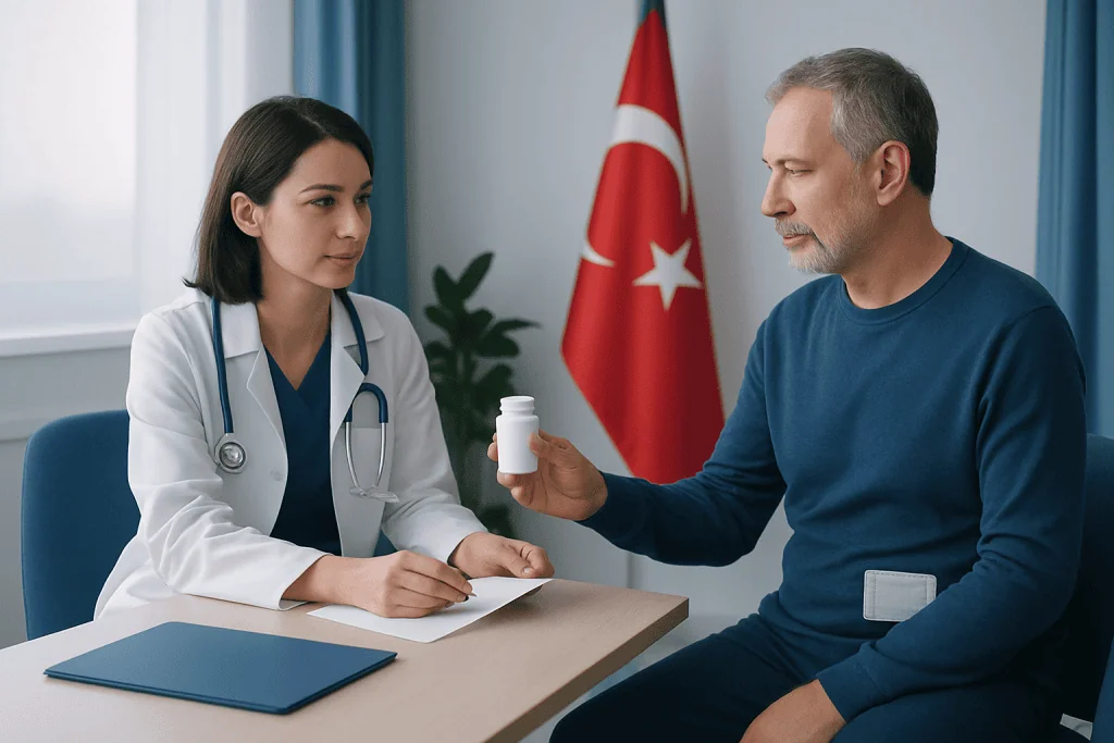 Medicines, wound care, and daily recovery instructions — discharge day in Turkey