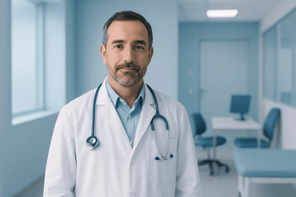 Nicotine Dependence (Tobacco Use Disorder) 1 Medical doctor in a hospital setting with stethoscope.