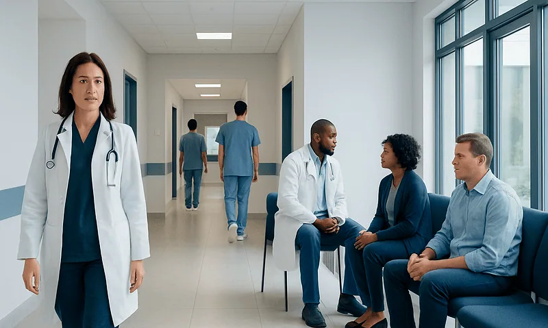Epilepsy: Seizure Types, Diagnosis, and Treatment Options 10 Medical professionals and patients in a hospital corridor.
