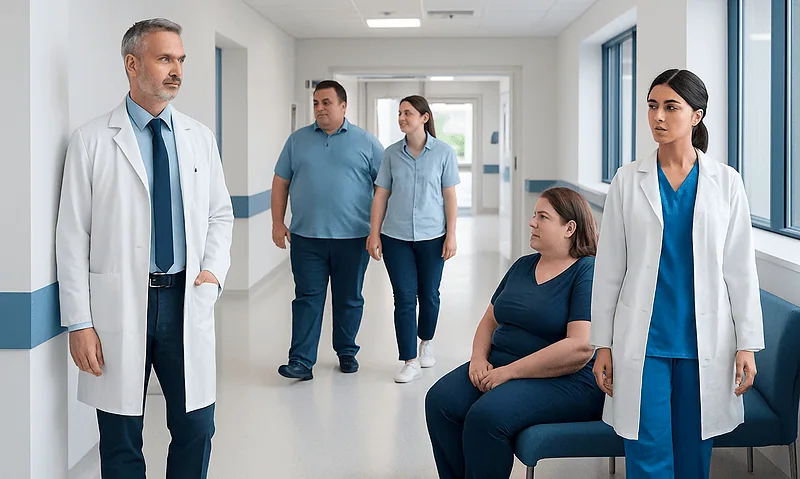 Bariatric Surgery Abroad: Safety Checks Before Traveling for Treatment 6 Medical team discussing patient care in hospital corridor.