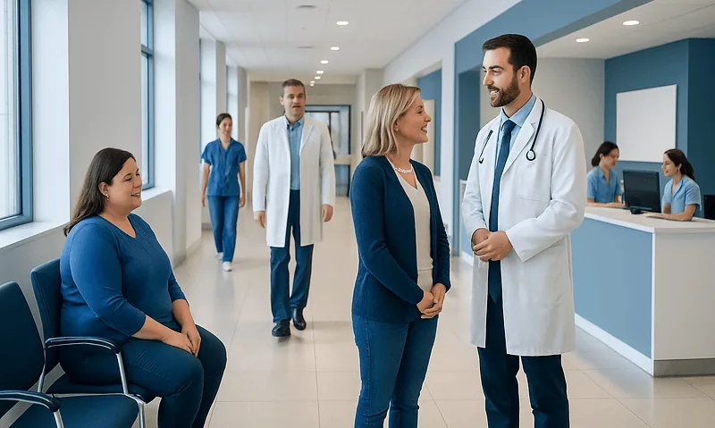 Medical consultation at Acibadem Hospital with healthcare professionals.