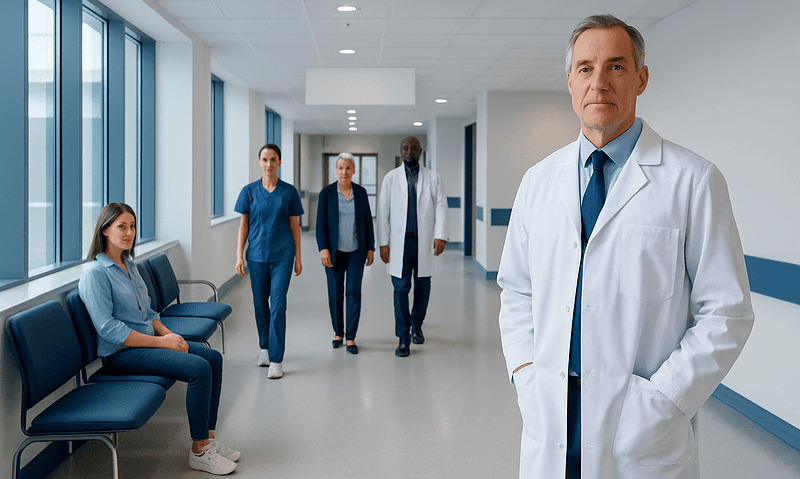 Orthopedic Doctor Near Me: How to Choose the Right Specialist 7 Medical team in hospital corridor with doctor in foreground.