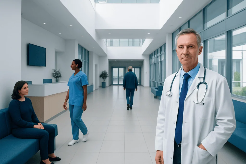 Types of Joints in the Body: Fibrous, Cartilaginous, and Synovial 1 Doctor in hospital corridor with patients and staff.