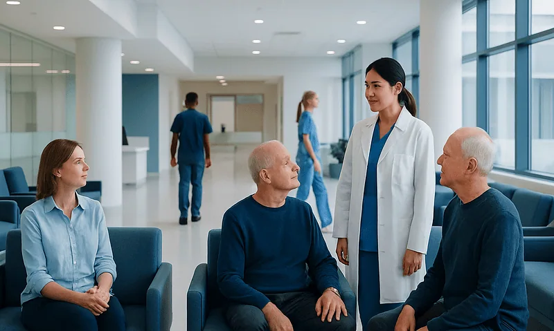 Brain Aneurysm: Early Warning Signs, Causes, and Diagnosis 12 Medical consultation with elderly patients at Acibadem Hospital.