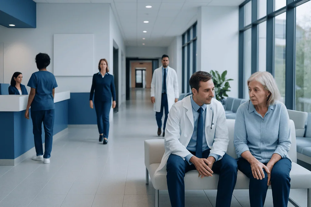 Joint Pain: Early Warning Signs, Causes, and When to See an Orthopedic Doctor 1 Medical consultation in a modern hospital with doctors and patients.