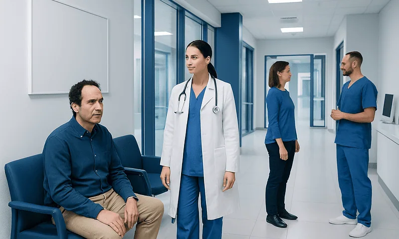 Medical consultation at Acibadem Hospital with healthcare professionals.