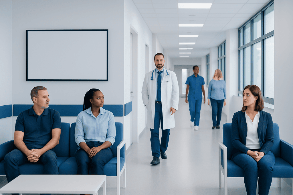 What Is Popcorn Lung? Causes, Symptoms, and Treatment 1 Medical professionals and patients in a hospital corridor at Acibadem Hospitals Group.