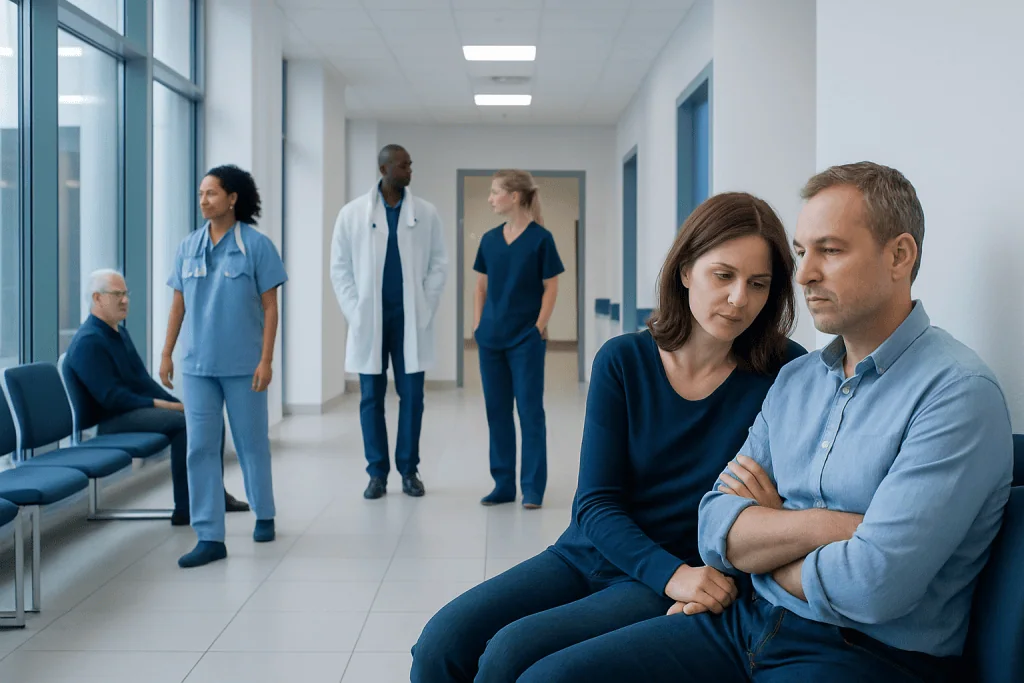 Codependency in Addiction: Signs, Impact, and Ways to Heal 1 Patients and healthcare professionals in a hospital corridor.