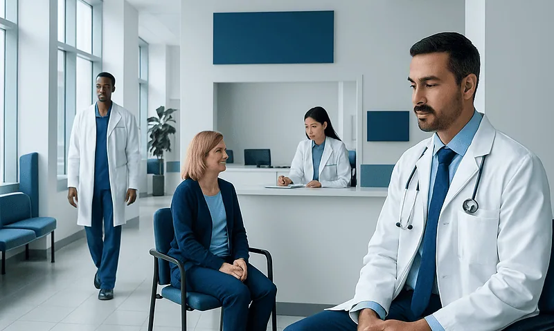 Hematology Oncology: What It Treats and How It Differs 14 Medical team consulting with patient in hospital waiting area.