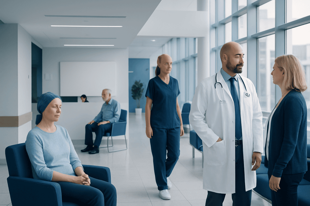 Oncology Care in Turkey: What International Patients Should Know 1 Medical consultation in a modern hospital with doctors and patients.