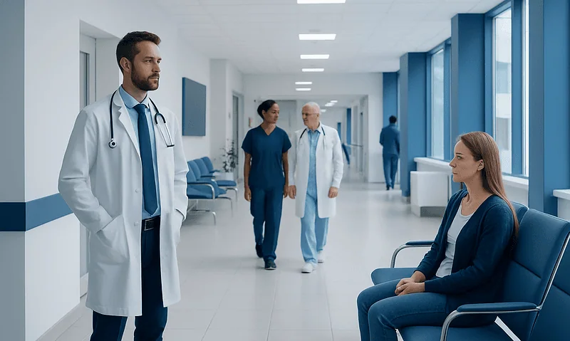Dangerous Heart Rate: When a Fast or Slow Pulse Needs Medical Help 4 Medical professionals consulting with a patient in a hospital corridor.