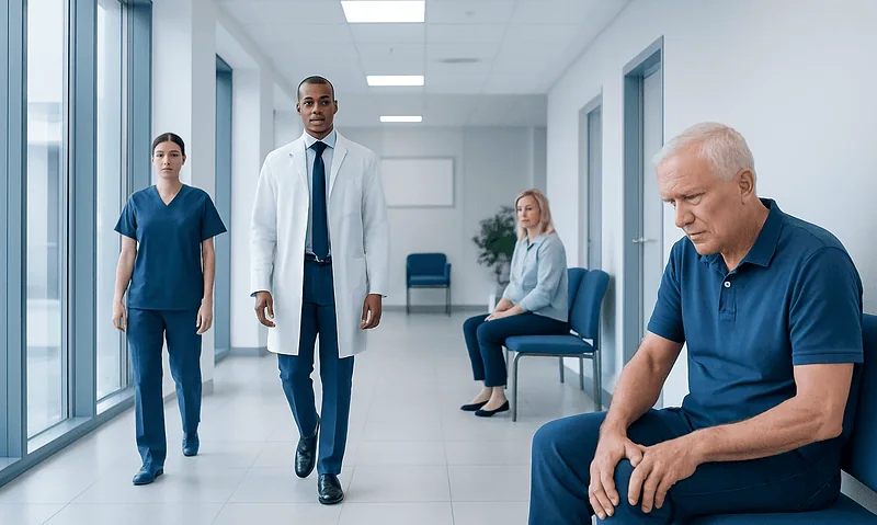 Orthopedic Injury Warning Signs: When to See a Doctor 18 Medical professionals and patient in hospital corridor, healthcare setting.