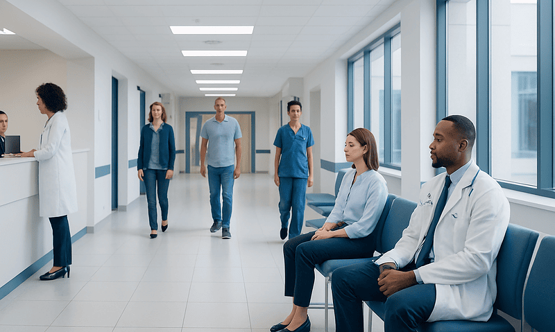 What Causes a Brain Aneurysm? Risk Factors and Prevention 14 Medical staff and patients in a hospital corridor at Acibadem Hospitals Group.