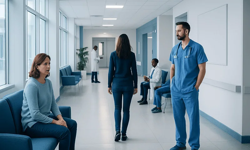 Brain Fog: Common Causes, Self-Care Steps, and When to Get Checked 17 Hospital waiting area with patients and medical staff.