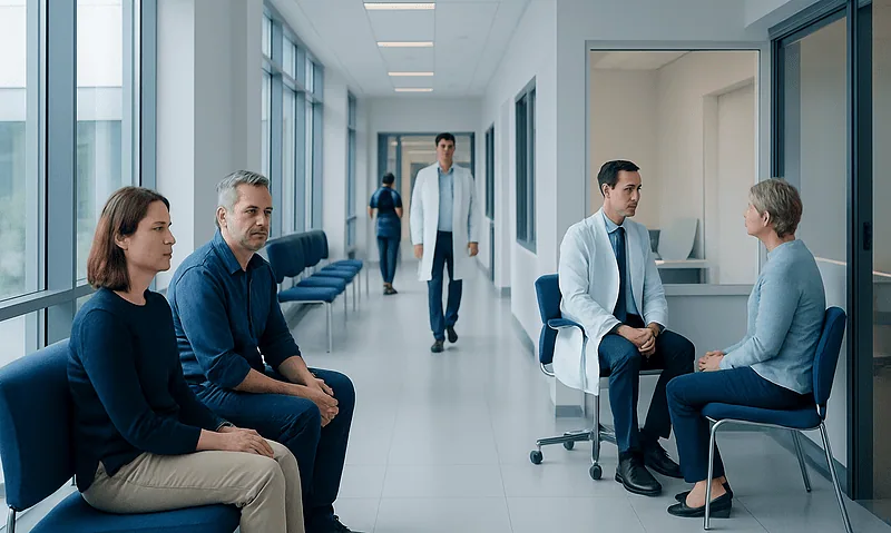 Patients waiting for neuropsychological evaluation at Acibadem Hospital.
