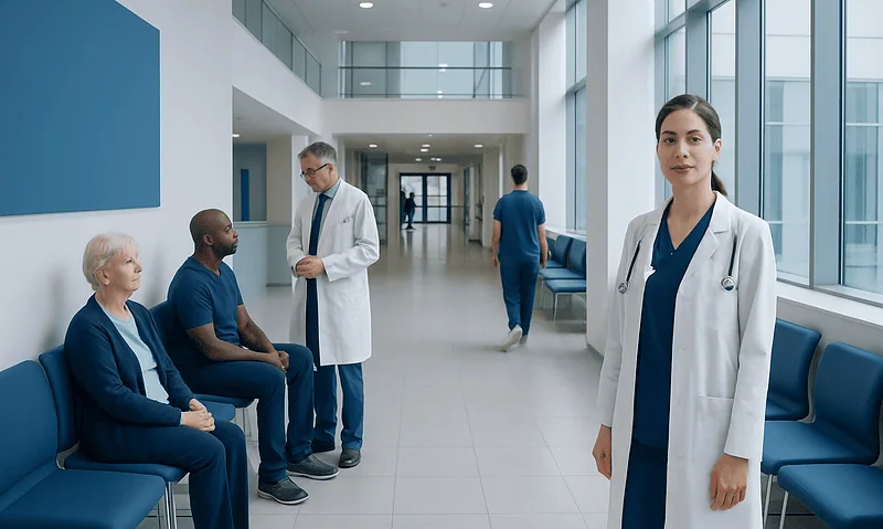 Does John Cena Have Cancer? Why Rumors Need Reliable Sources 5 Modern hospital corridor with medical staff and patients.