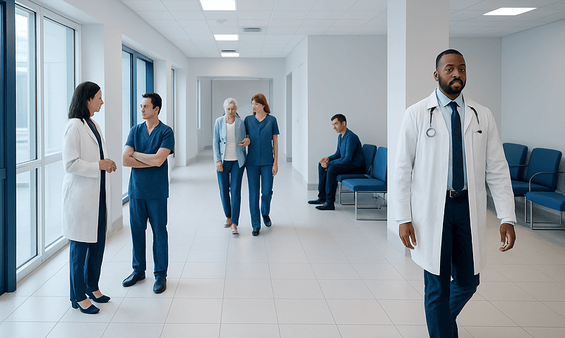 What Kind of Cancer Did Brandon Blackstock Have? 1 Medical team in hospital corridor with doctors and patients.