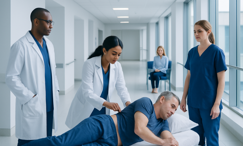 Bone Marrow Biopsy: Why It Is Done, How It Feels, and What Results Can Show 11 Medical team preparing for a bone marrow biopsy procedure in hospital.