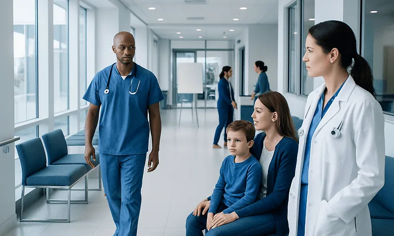 Pediatric patient consultation at Acibadem Hospital for adenoid enlargement treatment.