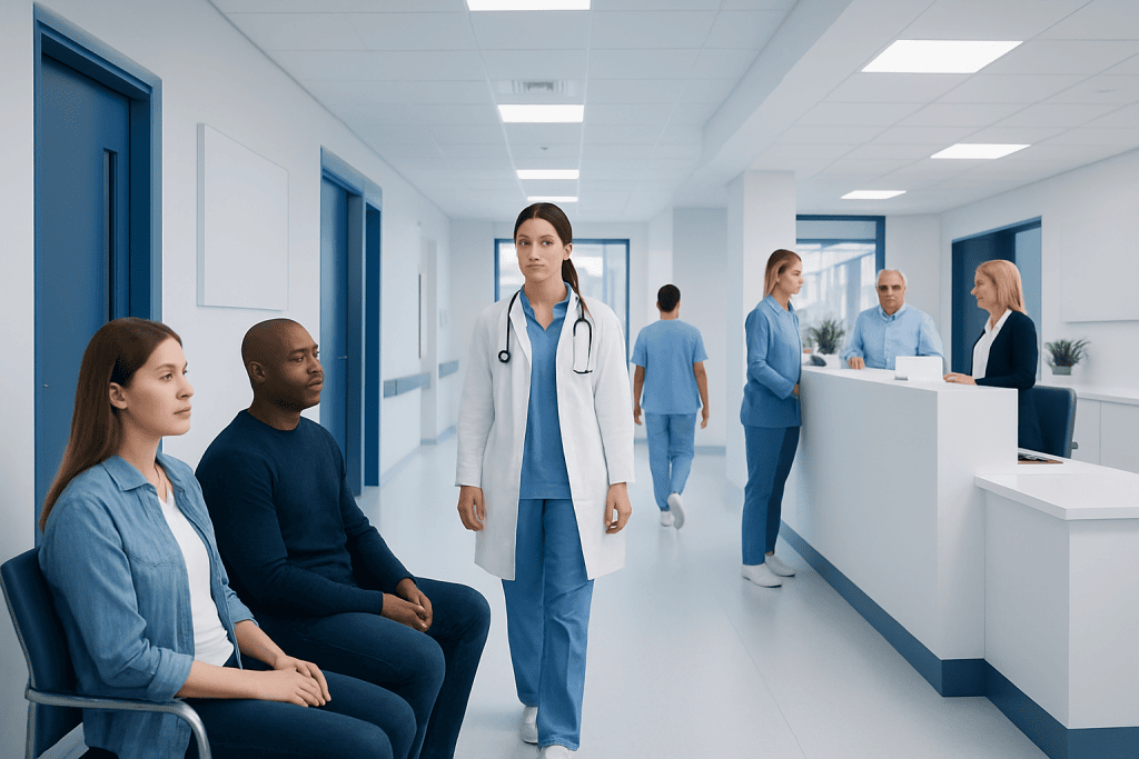 How to Prevent Tonsil Stones: Triggers, Oral Care, and When to Get Checked 1 Medical staff waiting in a hospital corridor at Acibadem Hospitals Group.