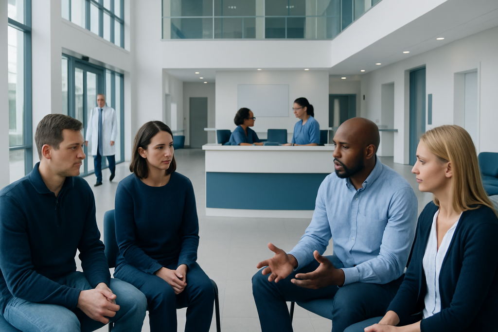 Alcoholics Anonymous for Recovery: Who It Helps and What to Expect at Meetings 1 Group therapy session at Acibadem Hospital for addiction recovery.