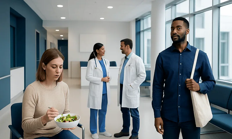Healthy Eating on a Budget: Nutritious Foods That Cost Less 8 Diverse group of medical professionals and a patient in a hospital corridor.