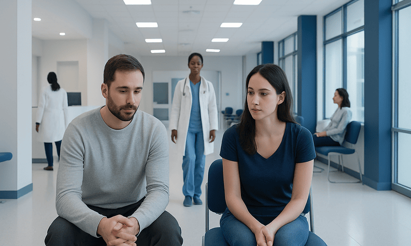 Patients in a fertility consultation at Acibadem Hospitals Group.